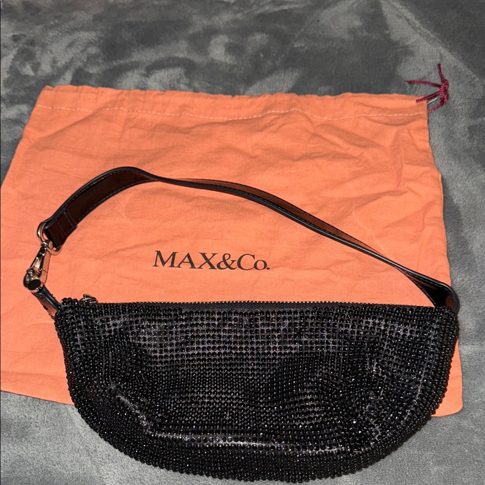 Preloved Max & Co Black Beaded Women's Bag. Ones with dust bag
